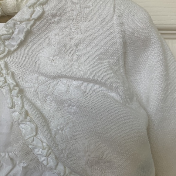 NEW Children’s Place Matching Set Ruffle Dress and Shrug Embroidered Cardigan - Picture 3 of 14